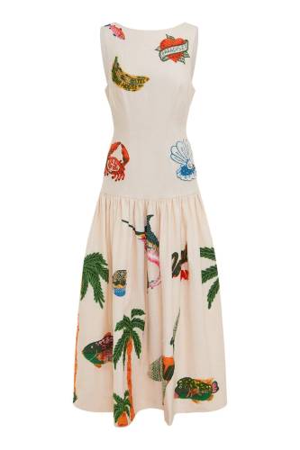 CLAM EMBROIDERED GOWN