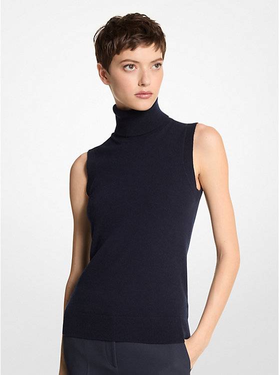 Cashmere Sleeveless Turtleneck