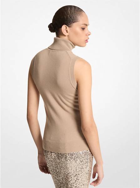 Cashmere Sleeveless Turtleneck