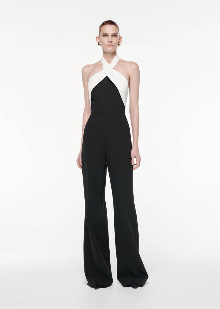 HALTER NECK HEAVY CADY JUMPSUIT