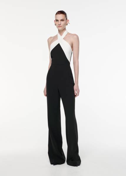 HALTER NECK HEAVY CADY JUMPSUIT