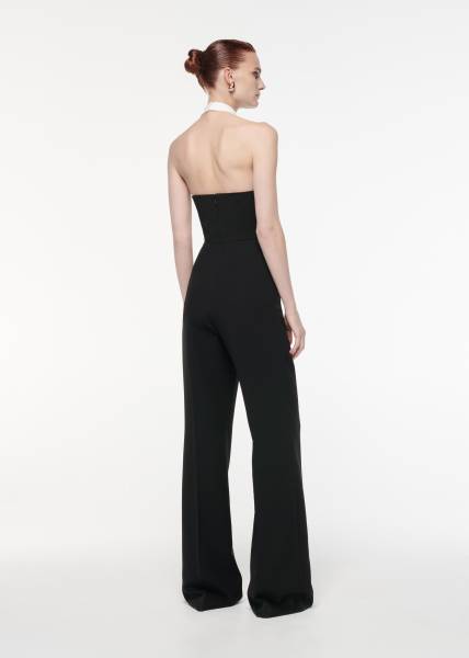 HALTER NECK HEAVY CADY JUMPSUIT