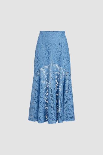 Midi mermaid skirt in organic cotton blend lace