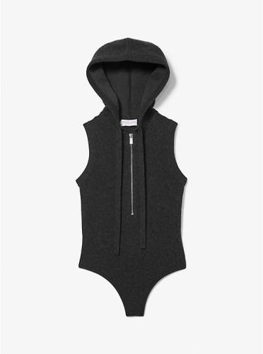 Cashmere Sleeveless Hooded Bodysuit