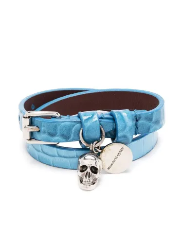 double-wrap skull-charm bracelet
