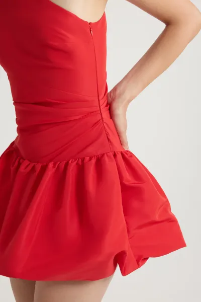 ONE SHOULDER BLOOMER MINI DRESS