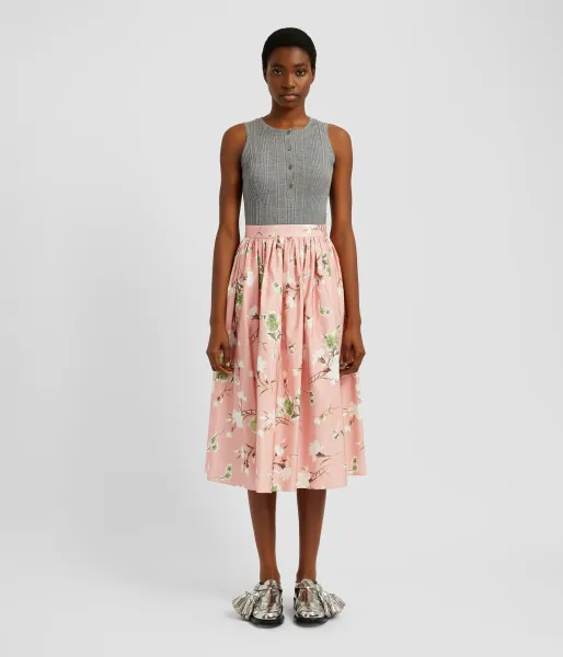 GATHERED MIDI SKIRT