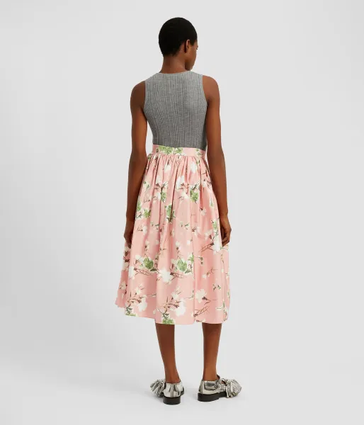 GATHERED MIDI SKIRT