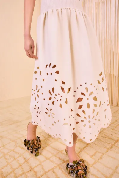 ROSALINE SLEEVELESS DROP WAIST KNIT MIDI DRESS