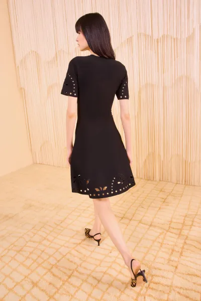 FANIA SHORT SLEEVE KNIT MINI DRESS