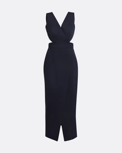 SLEEVELESS CUT OUT DETAIL MIDI DRESS
