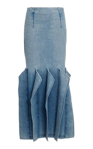 DENIM SKIRT W/ PANEL DETAIL