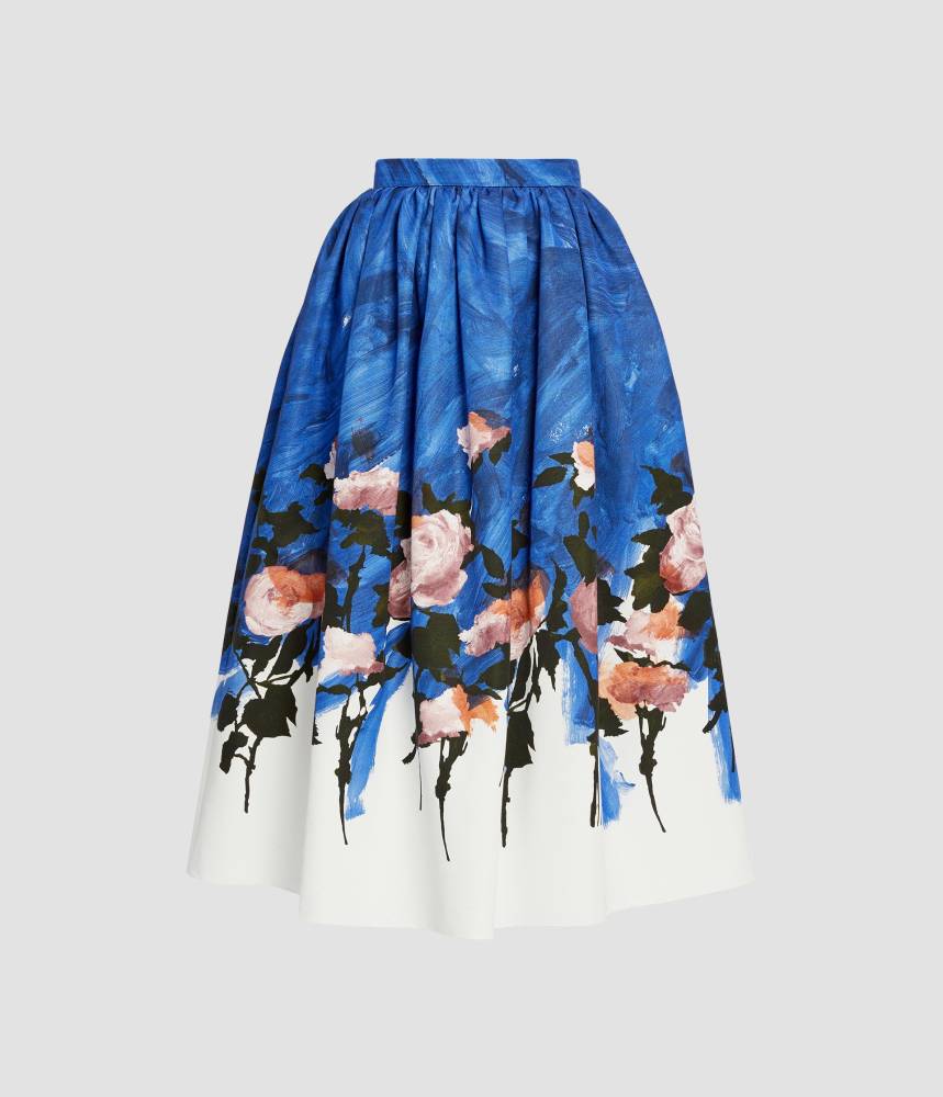 GATHERED MIDI SKIRT