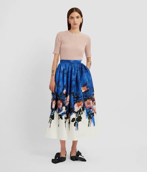 GATHERED MIDI SKIRT