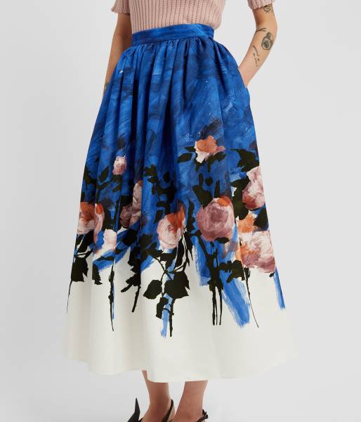GATHERED MIDI SKIRT
