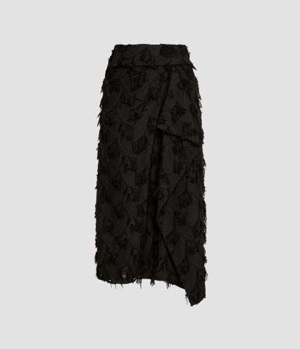 DRAPED MIDI SKIRT