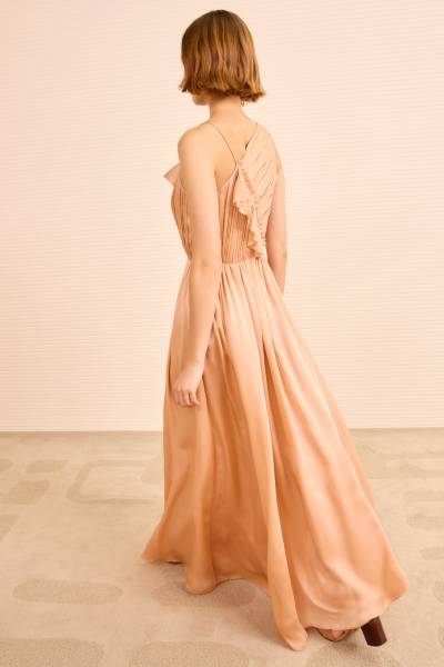 AISHA PLEATED ASYMMETRICAL GOWN