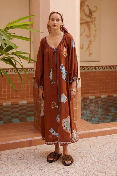 LAURENCE TIE FRONT SHIRTDRESS