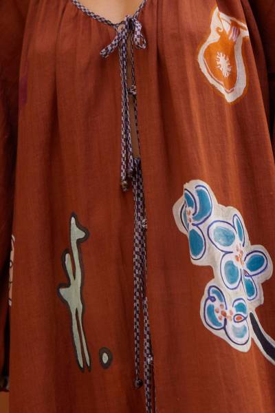 LAURENCE TIE FRONT SHIRTDRESS