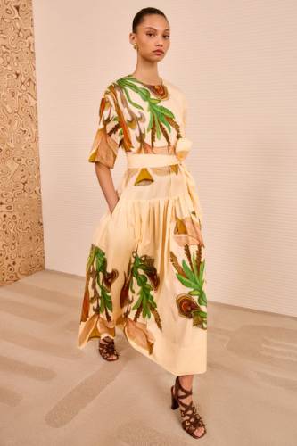 ANILINE DROP WAIST COTTON DRESS