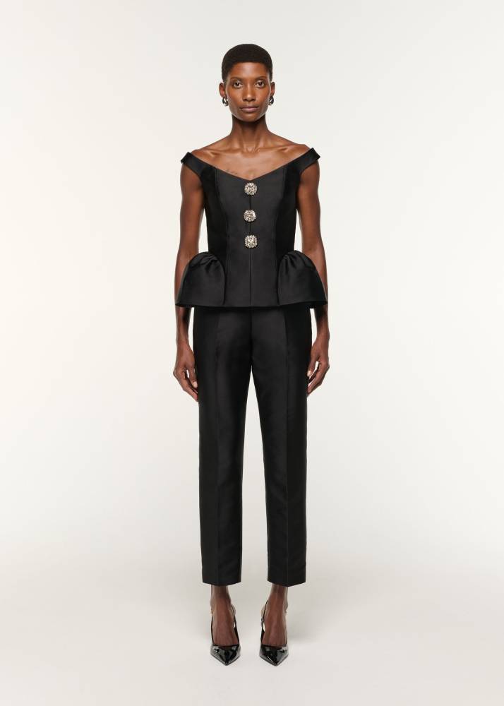 TAFFETA STRAIGHT LEG DAY TO EVENING TROUSERS