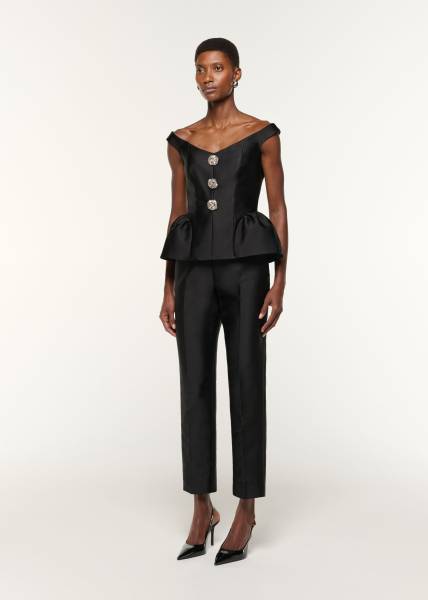 TAFFETA STRAIGHT LEG DAY TO EVENING TROUSERS