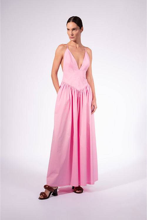 OPULENCE DEEP V-NECK MAXI DRESS