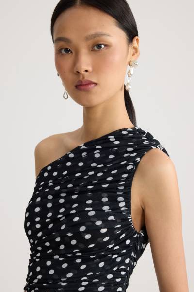 ONE SHOULDER DRAPPED DRESS