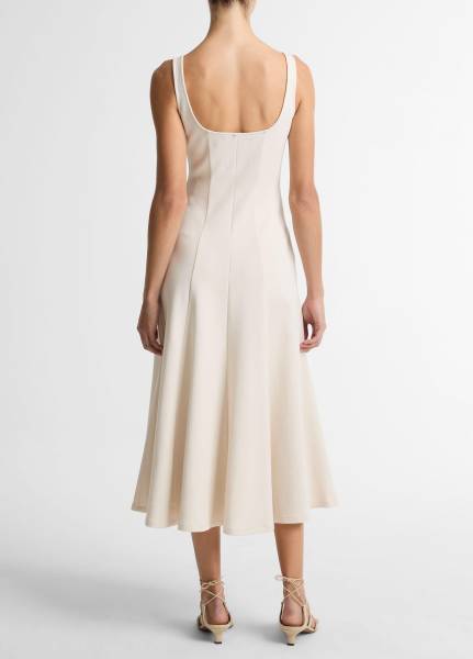 SQUARE NK SEAMED DRESS