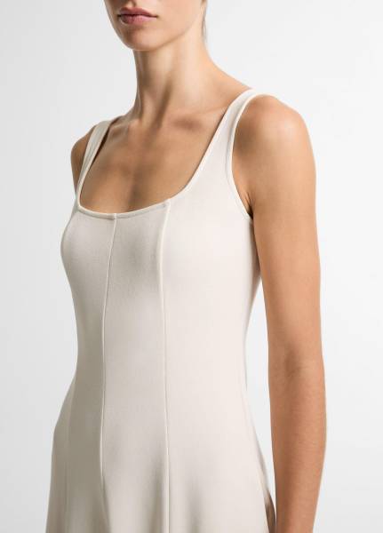 SQUARE NK SEAMED DRESS