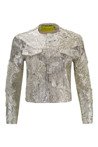 BROCADE EMBELLISHED SLIM FITTED JACKET