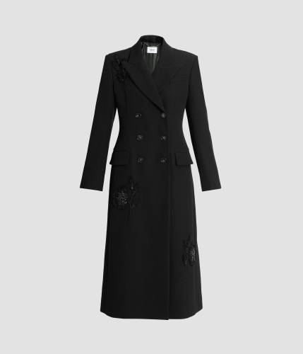 EMBROIDERED GRAIN DE POUDRE TAILORED COAT