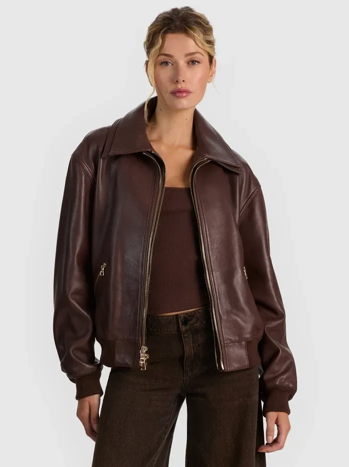 RELAXED LEATHER BOMBER