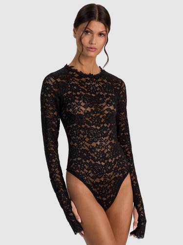 TAEYN LACE CREW NK BODYSUIT