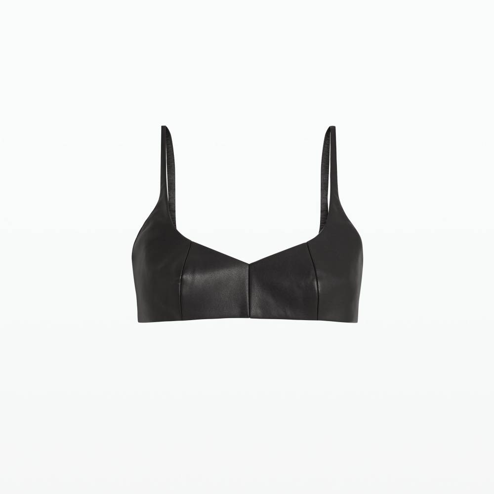 VEGAN LEATHER NECKLINE BRA