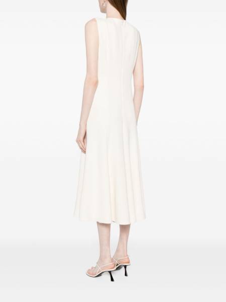 Sleeveless Fit-and-Flare Dress in Admiral Crepe